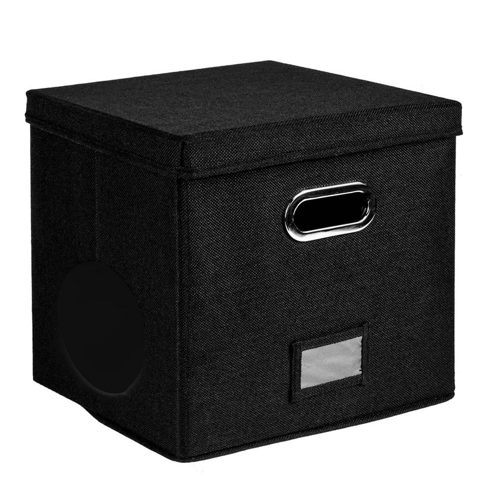 Record Holder Box Record Organizer Storage with Lid and Handle Home Album Decorative Box for 50 12-Inch Records Record Box