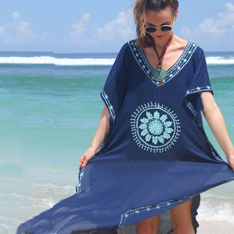 Женская пляжная туника свободного кроя