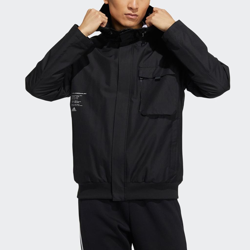 Adidas Utility Jacket With Large Pockets And Hood Men Outerwear Black HD0355