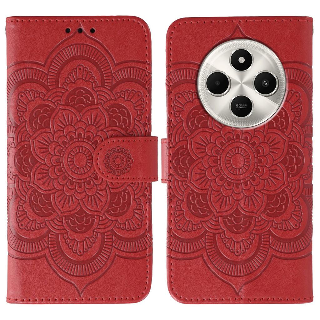 Phone Case For Xiaomi Poco C75 4G/Poco M7 5G/Redmi 14C 4G/14R 5G PU Leather Mandala Imprinted Design Wallet Cover