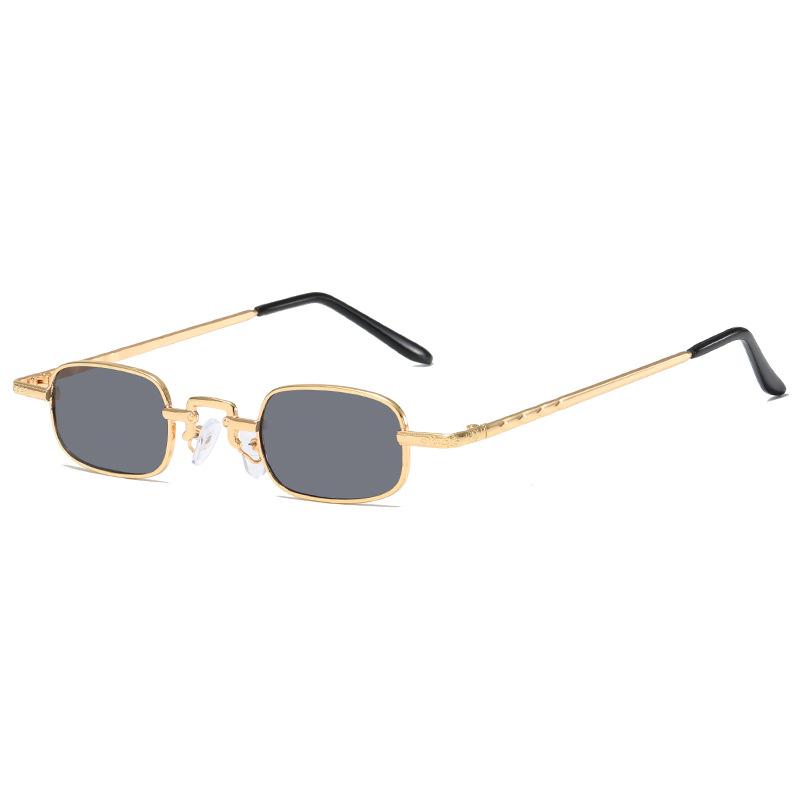 New Fashion Vintage Small Square Frame Sunglasses For Women Men Retro Punk Rectangle Sun Glasses Eyewear Shades Metal Frame