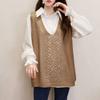 Autumn New Korean Vest Women's Knitted Hollow Loose Sweater