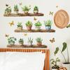 Potted Cactus Shelf Wall Sticker Removable Waterproof PVC Self-adhesive Home Office Living Room Kids Bedroom Green Plant