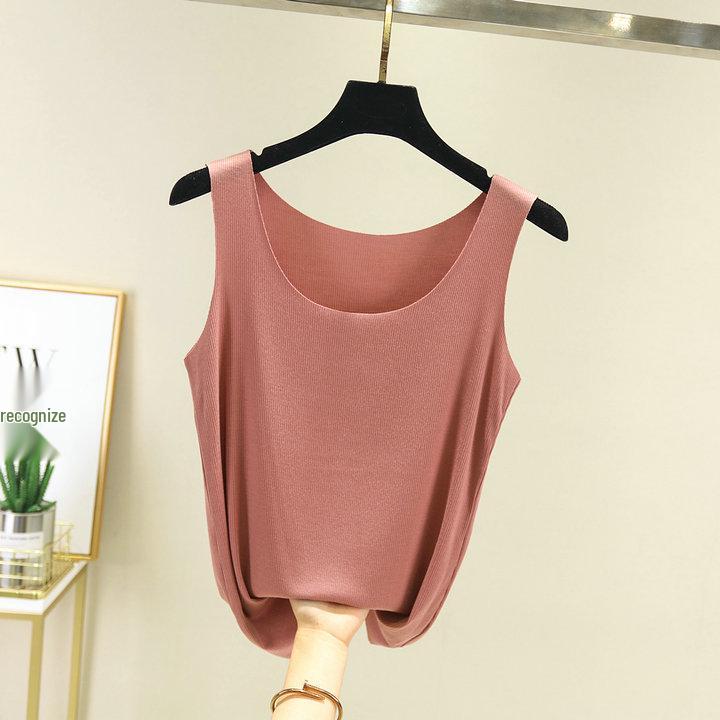 Женская бесшовная майка из модала - Весенне-летняя безрукавная базовая майка с круглым вырезом и универсальная верхняя одежда