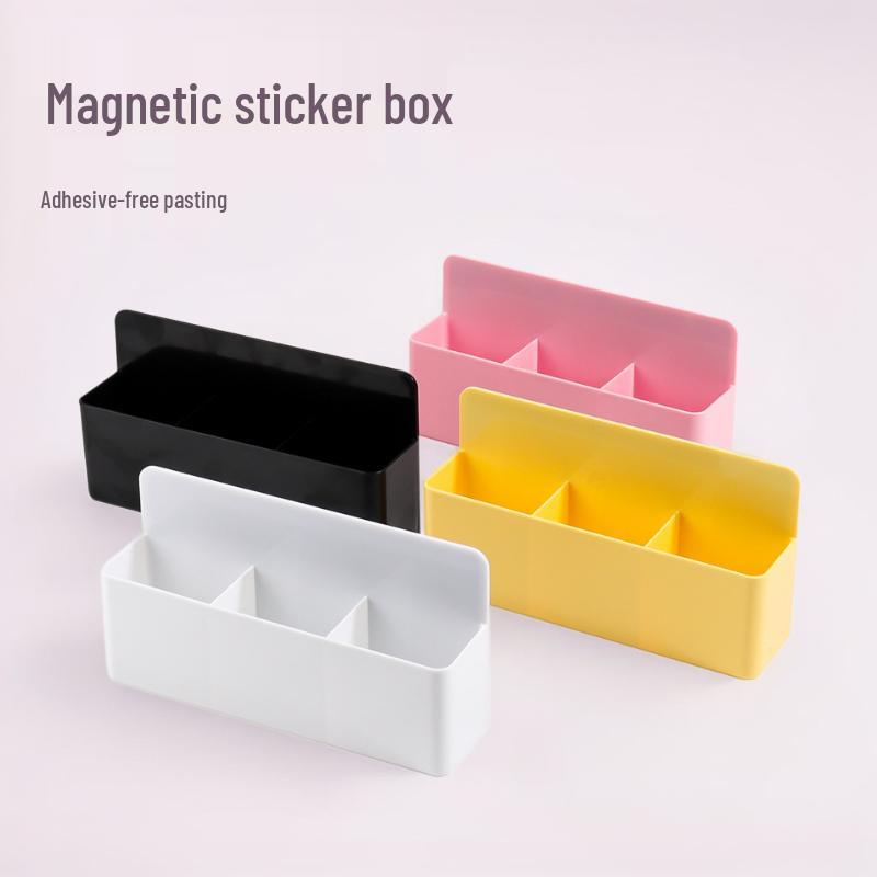 Magnetic Storage Box: Multi-functional Plastic Pen & Stationery Holder for Home or Office.