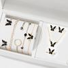 9pcs Women's Zircon Set, Luxury Ladies Fashion Casual Butterfly Bracelets, Necklace, Earrings, Ring Zircon Set, Suitable for D