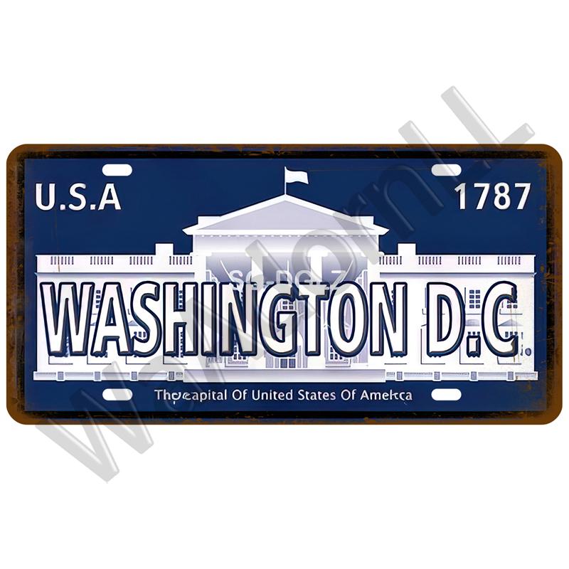 Город, штат, США, жестяная вывеска, винтажная металлическая вывеска, жесть, ретро-металлический постер, домашний декор для стен, бара, паба, клуба, украшения