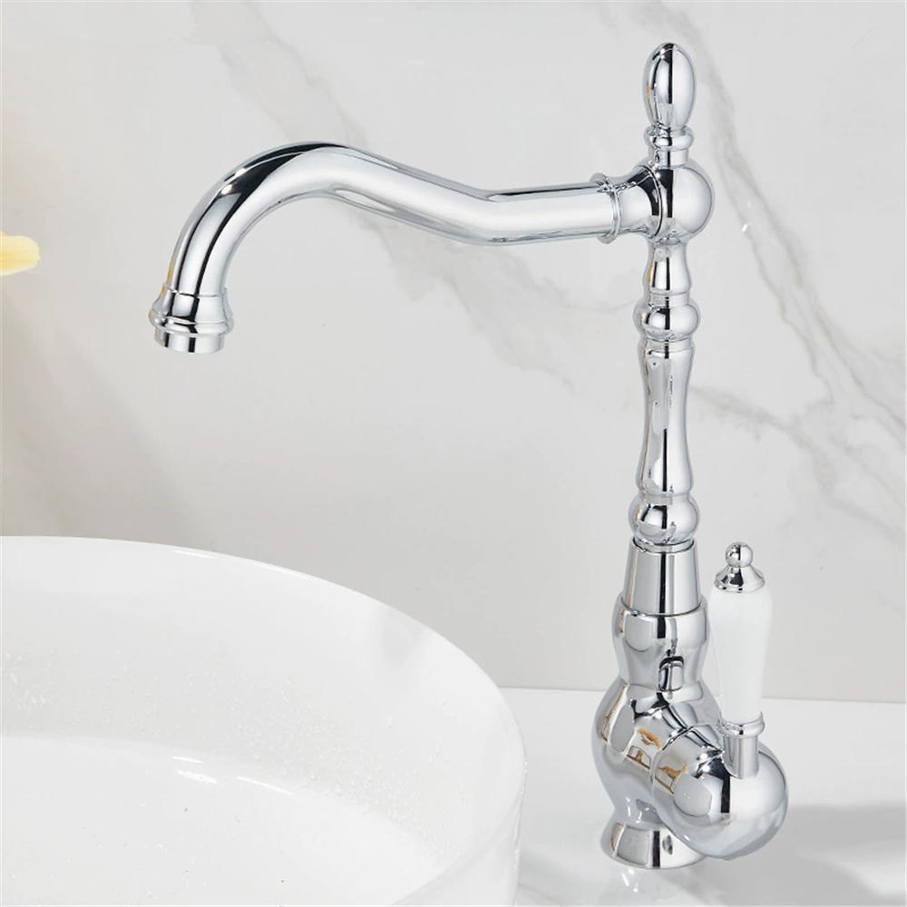 Tuqiu Золотой Высокий Смесители Ванная Кран Раковина Кран Кухонный Кран Антикварный Раковина Кран Раковины Горячая Холодная Смеситель Кран