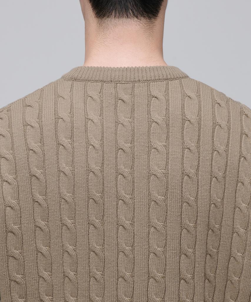 MUSINSA STANDARD Cable Crew Neck Knit [Beige]