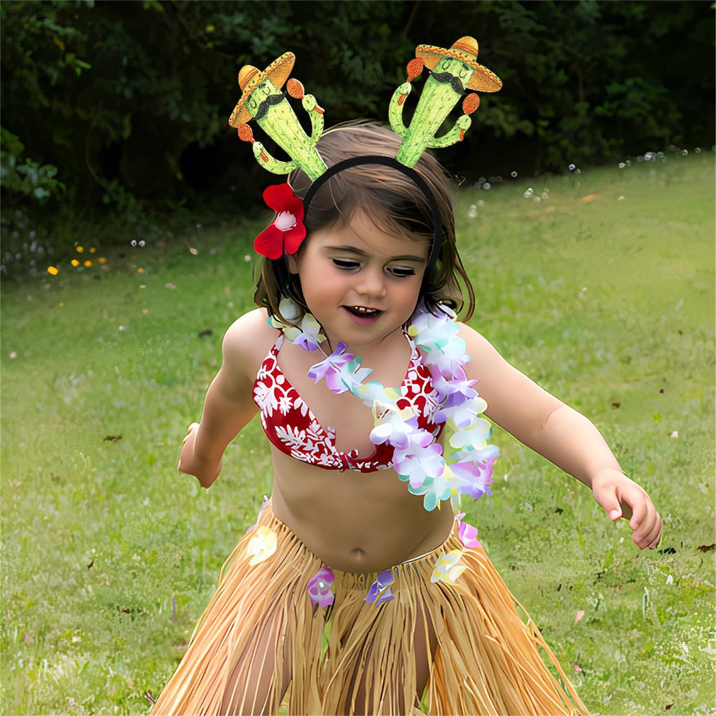 Tropical Summer Headwear Luau Palm Antler Headband Party Costume Stall Pedlar Supply for Picnic Pool Parties