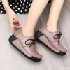 Fashion High Quality Genuine Leather Women Platform Sneakers Lace Up Flats Swing Shoes Shallow Ladies Casual Footwear Height Increasing