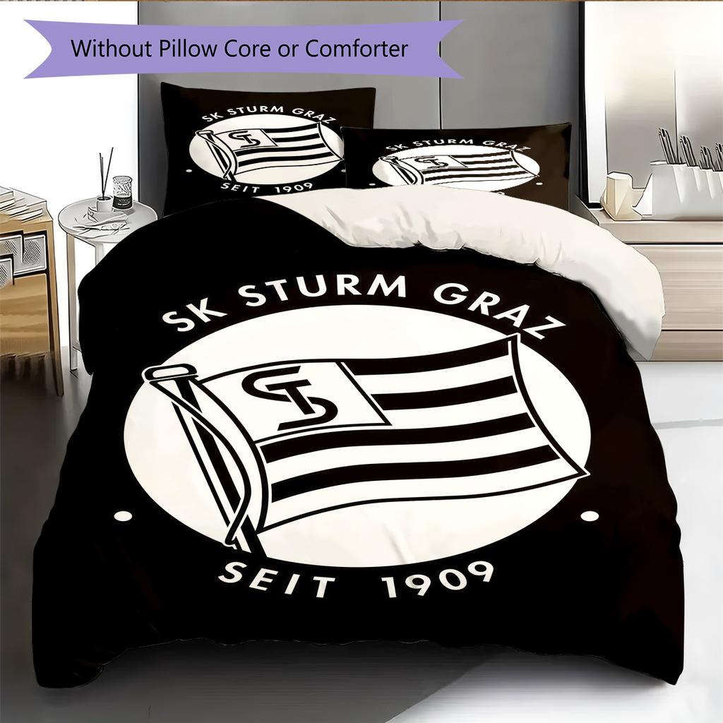 SK Sturm Graz logo Bedding Quilt Set Quilt Cover Pillowcase Home Decoration Birthday Gift (1 * duvet cover + 2 * pillowcase, without core)