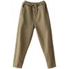 2025 Women's Elastic Waist Cotton Twill Harem Pants - Western Casual Style, Solid Color with Fashion Buttons