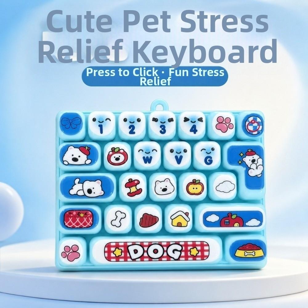Cute 26 Grid Keycap Keychain Anti Stress Stress Relief Fidget Toy Office Use