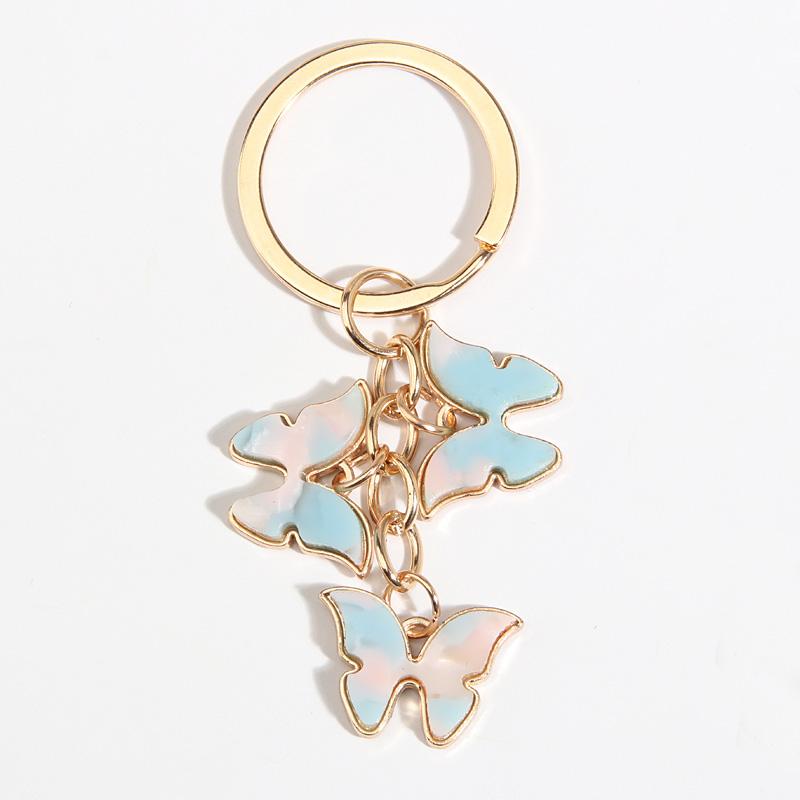 Cute Colorful Butterfly Enamel Flying Animals Key Chains For Women Girls Accessorie Handmade Jewelry Bag Charm