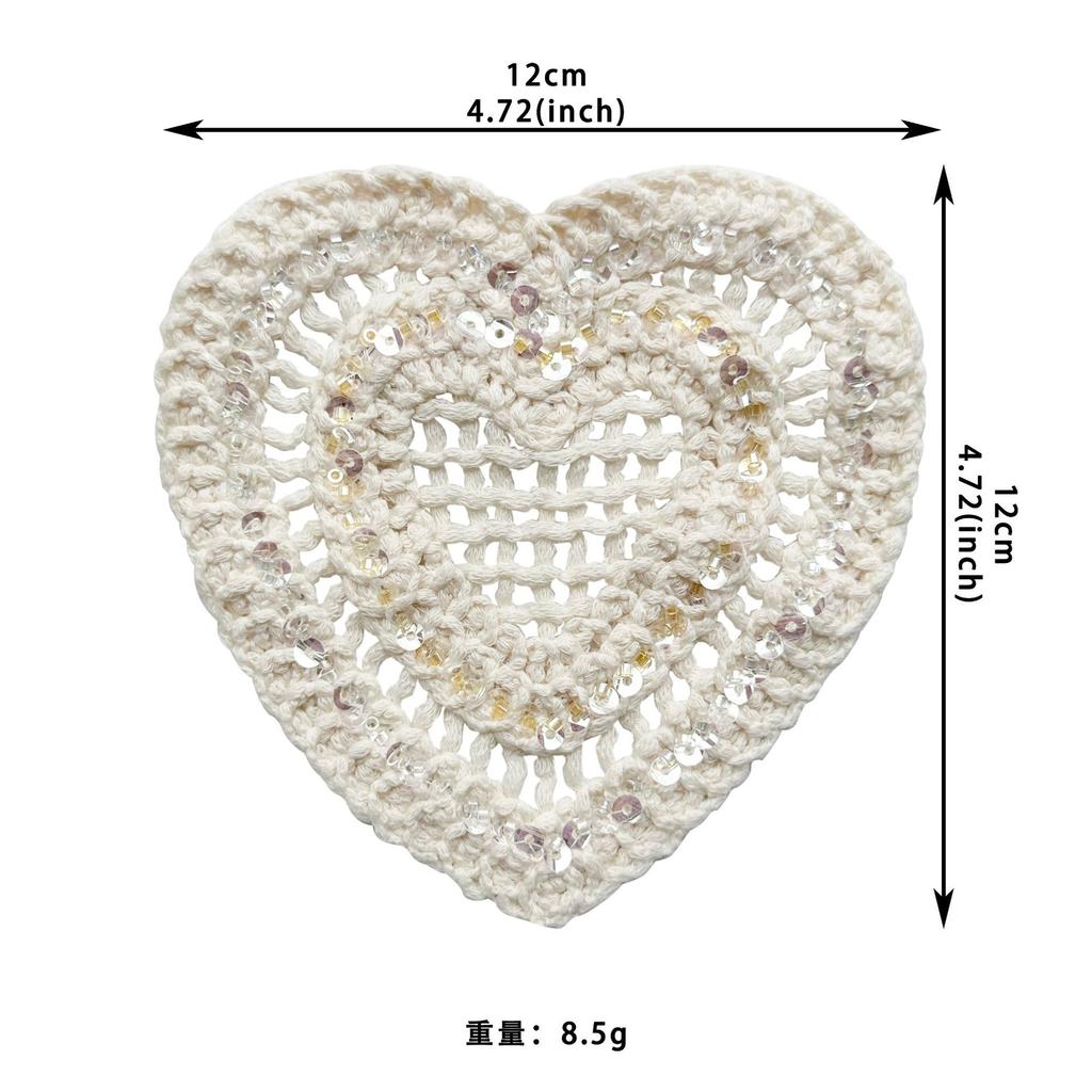 Apricot Sequins Decorative Heart-Shaped Water Drop-Shaped Cloth Patch Clothing Dress Shirt Top Accessories Cloth Patch Accessories