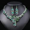 Rhinestone Choker Necklace Earrings for Women Crystal Bridal Weddings Jewelry Accessories