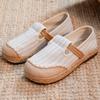 Fashion Breathable Shoes Shallow Mouth Slip-on Female Footwear Round Toe Flax Tennis Slip On Dress Linen Solid Flat Fisherman Shoes Woma