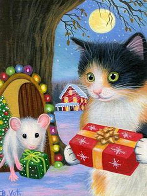 DIY алмазная живопись животное вышивка крестом ремесло полная круглая дрель кошка мозаика Алмазная вышивка домашний декор стены