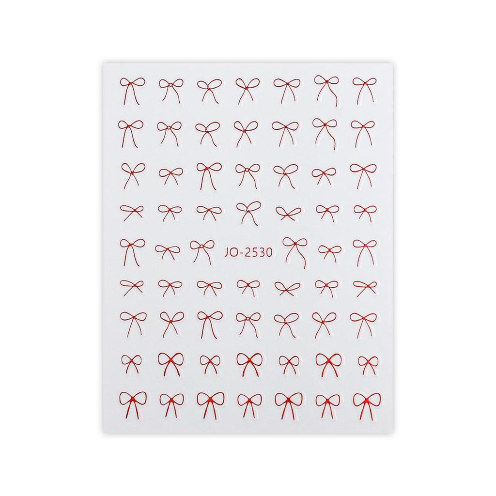 2024 Модные наклейки для ногтей с французским бантом — самодельные линейные ленточные наклейки