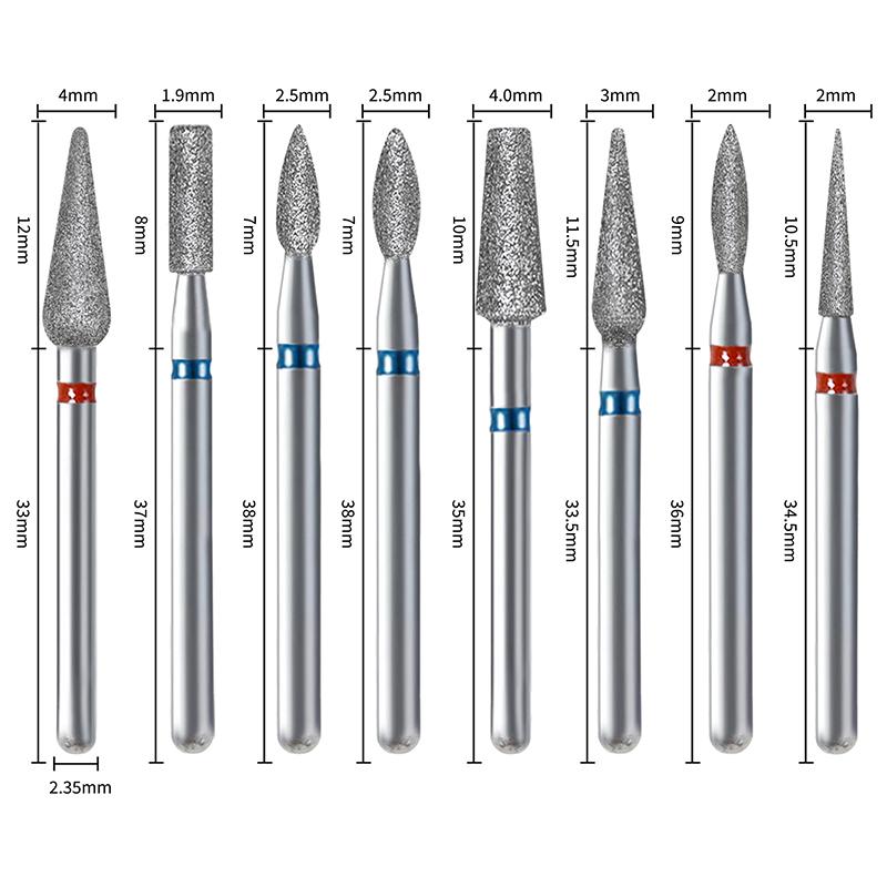 10 шт. алмазная фреза для маникюра, электрические сверла для ногтей, аксессуар для педикюра, пилочка для ногтей, инструмент для удаления геля