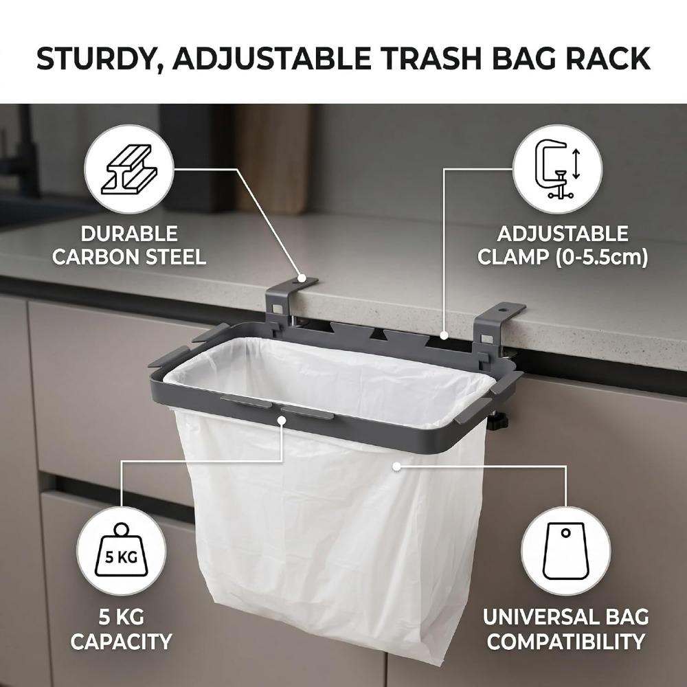11.8×5.9×0.6in Trash Bag Rack Stainless Steel Cabinet Trash Bag Stand Trash Bag Holder For Office