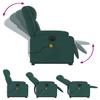Electric Massage Recliner with Rising Function Dark Green Fabric