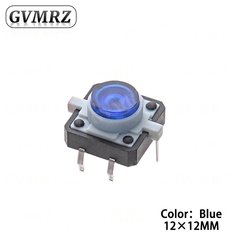 5PCS 12X12X7.3 Tactile Push Button Switch Momentary Tact LED 5 Color 12X12X7.3mm 12*12*7.3mm