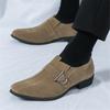 Модные новые мужские туфли с острым носком из искусственной замши, дизайнерские лоферы с ремешком-монком, формальная обувь для свадьбы, выпускного вечера, домашнего праздника
