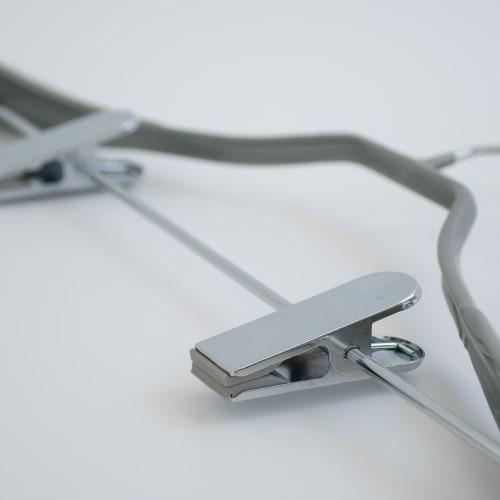 Sawafuji Animale Suit 42CL Silver Clothes Hanger, 415mm Wide, Fits Jackets, Suits, Uniforms, Skirts, Slacks, and Pants, with Clips, Non-Slip, Slim Fit