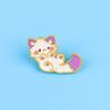 Милая Фиолетовая Кошка Значок на Лацкан Мультяшный Животный Брошь для Сумок Пиджаков Шляп Цинковый Сплав Антикоррозийный Уникальный Подарок для Детей Подростков Любителей Кошек