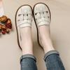 Модные туфли из коровьей кожи в стиле ретро Omen's Shoes, плетеные полые кожаные туфли, женские сандалии на плоской подошве, летние дышащие туфли для мам, удобная мягкая подошва