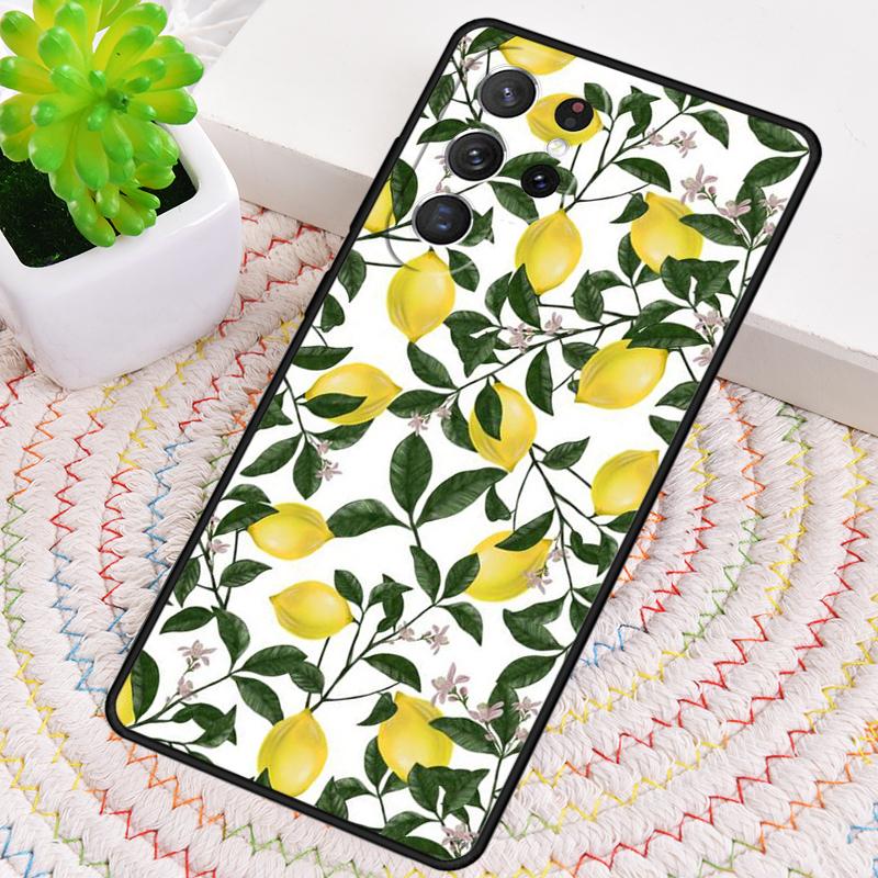 Tropical Summer Fruit Lemon soft TPU Phone Case For Samsung Galaxy note 10 pro S26 S25 S24 S23 S22 Ultra Plus S21 FE S20 Cover