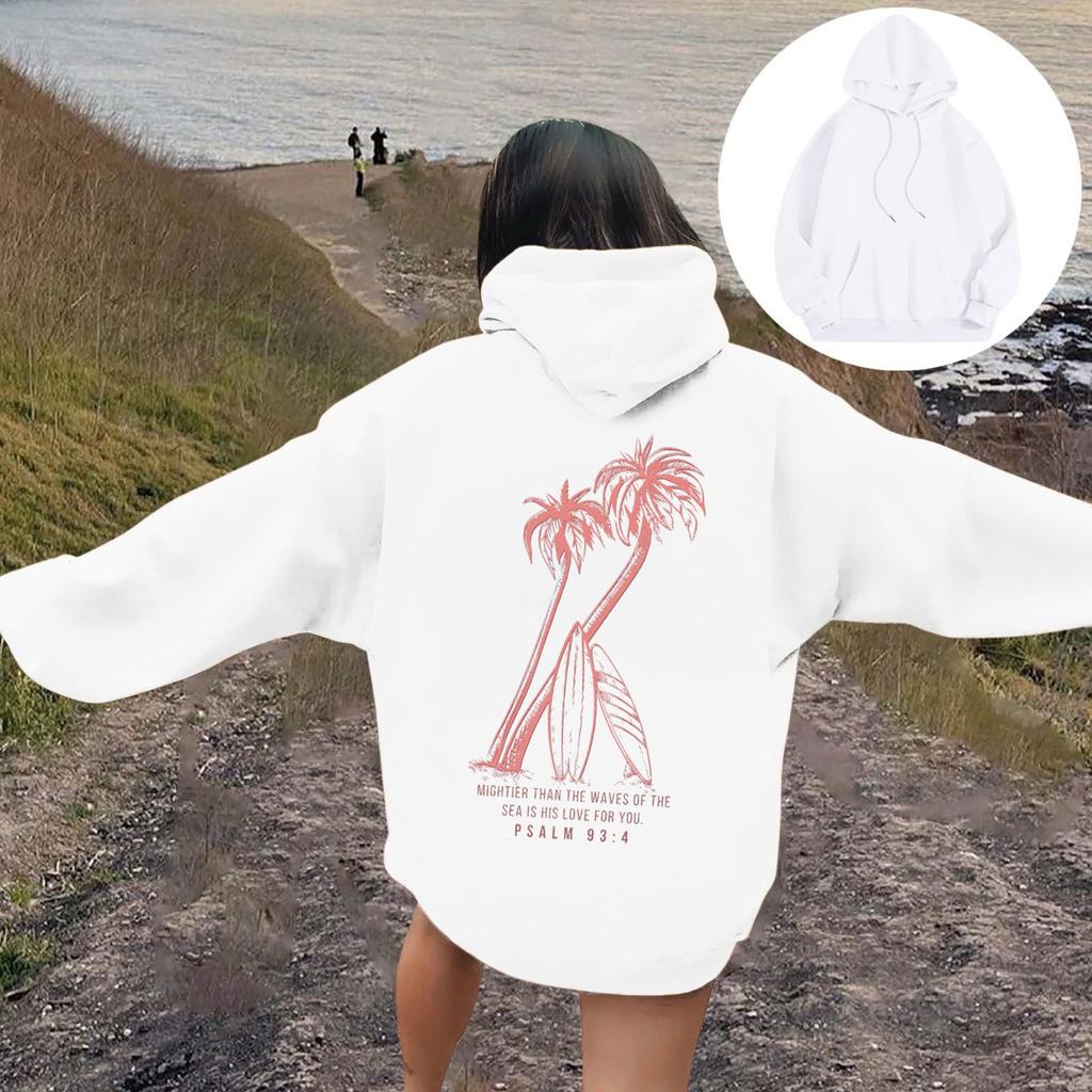 Женская модная толстовка с длинным рукавом, принтом букв, капюшоном, завязками, большим карманом, толстовка сверху