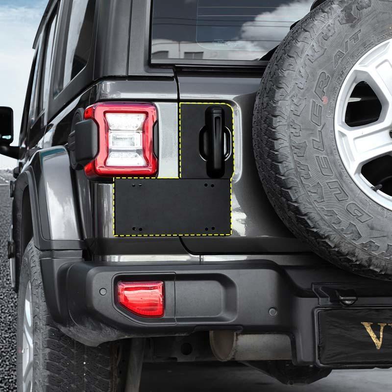Car Rear Tailgate Handle License Plate Holder Bracket Aluminium Alloy Mounting Fit For Jeep Wrangler JL 2018 Up Exterior Accessories
