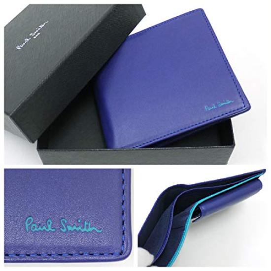 Paul Smith Blue Colorful Classic Bifold Wallet with Light Blue Line Inside PSC104-30