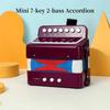 Summina Mini 7-Key 2-Bass Accordion ABS Material Musical Instrument Beginner Christmas Gift Lightweight Button Accordion Hand-Eye Coordination Stage P