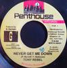 7inch Record TONY REBEL - Never Get Me Down NONE Penthouse Recor 2004 Jamaica Reggae, Ska & Dub Used