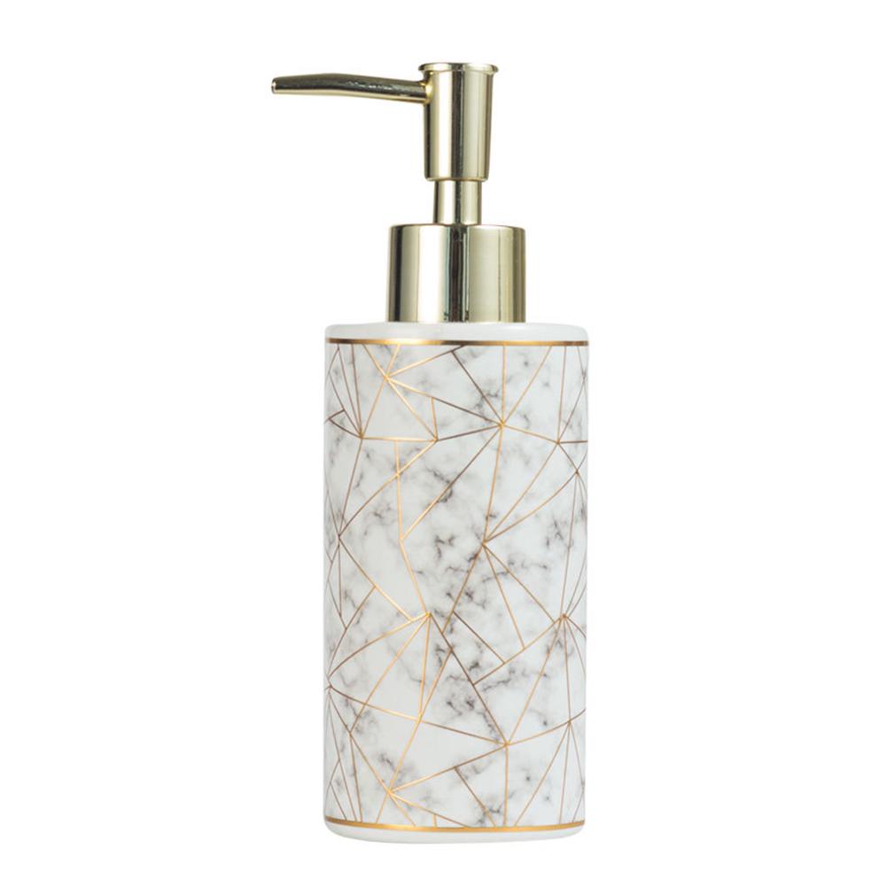 Puntos 300ml Stylish Marble Ceramic Lotion Shampoo Liquid Soap Dispenser Pump Bottle