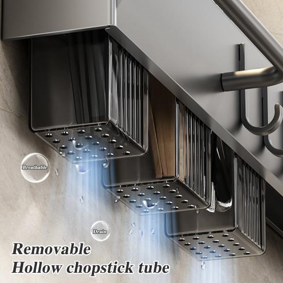 Настенная стойка для хранения режущих инструментов из углеродистой стали, держатель для режущих инструментов с ложкой для палочек для еды