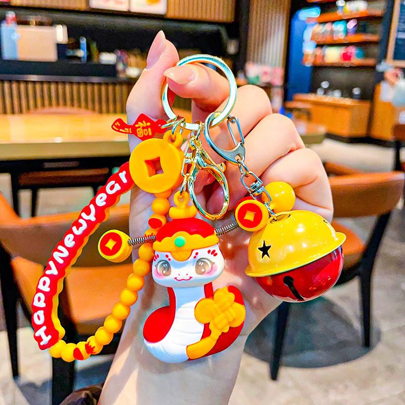 Playful Silicone Snake Year Keychain With Traditional Chinese Elements For Memorable Presents