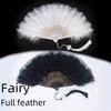 Japanese Lolita Retro Black and White Lace Feather Fan