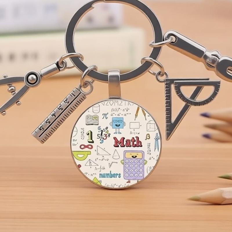 Ключница для учителя математики Математический инструмент Брелок Вдохновляющий подарок для женщин Мужчин Унисекс Аксессуары для Сумки