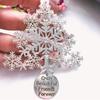 Christmas Friendship Charm Gift Metal Hanging Snowflake/Star/Round/Snowman Shaped Decoration with Blessing Inscription Love for Friend Family
