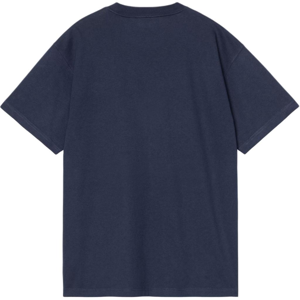 Carhartt WIP FW25 Весна/Лето Прочная футболка Свободная Выцветшая Винтажная Повседневная с Логотипом и Буквами с Коротким Рукавом Мужские Топы I036015-VQ-4G