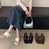 Niche Design 2025 Spring and Autumn New Thin Slope Heel Korean Version Open-toed Flip-flops Temperament Cool Slippers Sandals