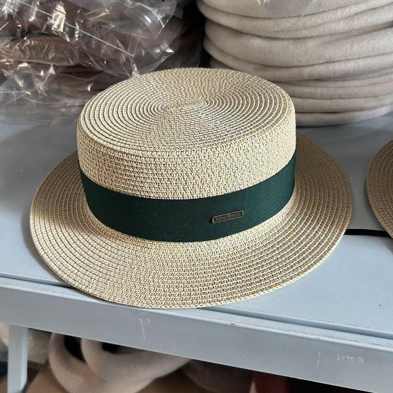 New hat women's spring and summer flat top top hat adjustable French British sunshade sunscreen travel versatile seaside