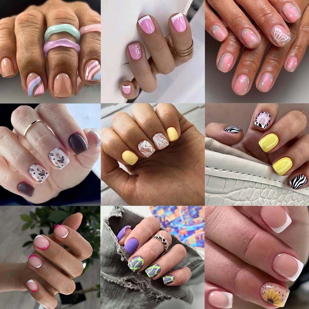 Star Flowers Fake Nails Butterfly Nail Tips Fashion False Nails  for DIY