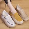 Round Toe Fitting Single Shoe and Soft Sole New Summer Thick Sole Small White Shoes for Women Female Hollow Out Loafers
