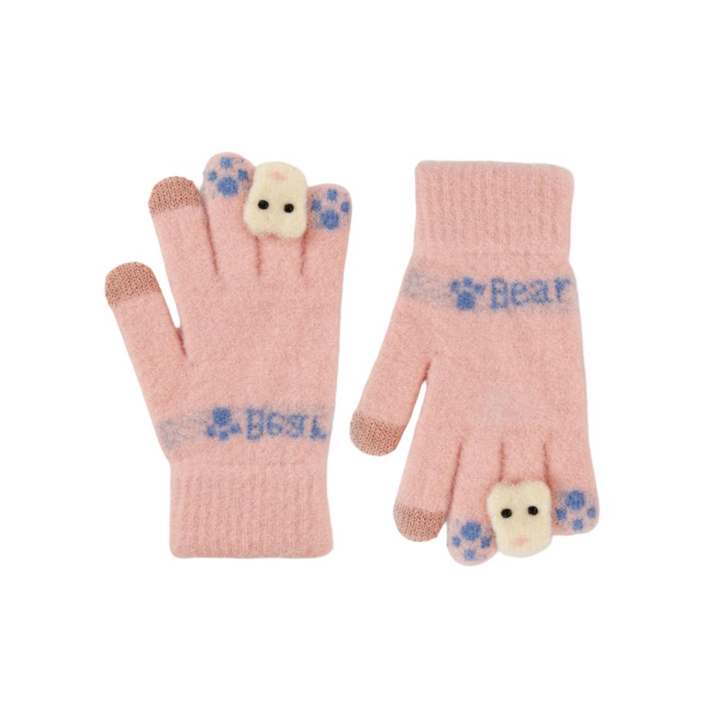 Зимние перчатки Плюс бархатные Толстые Защищающие от холода Велосипедные Сенсорные Вязаные перчатки Теплые Унисекс Шерстяные перчатки